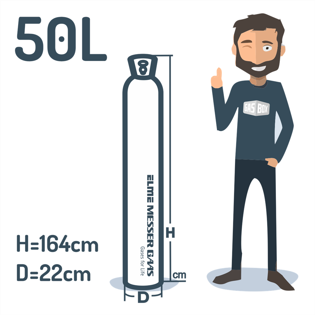 Oglekļa dioksids 50L (37.5kg) ar dziļumcauruli