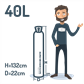 Carbon dioxide 40L (30kg) with tubes